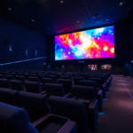 Cinemark theater interior with luxury seating and big screen