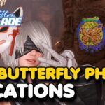 Stellar blade like butterflies aesthetic concept art of glowing butterflies in cosmic environment